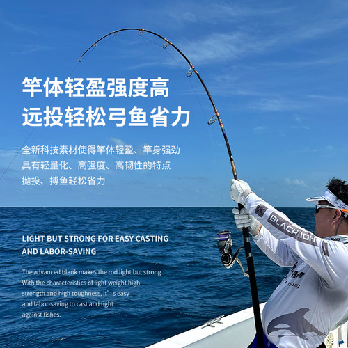 GTFisher彩虹波爬竿三节便携式杆水面系船钓竿远投竿海钓竿伊酷达 - 图2
