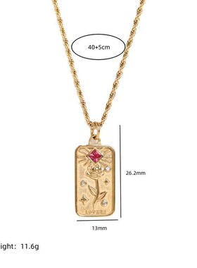 Stainless Steel Design Flower Sun God Long Rectangular 3D Re