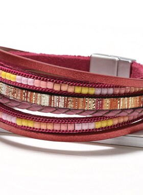 Bohemian Handmade Leather Bracelet波西米亚手工皮革手链手饰