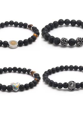 Natural stone hand ornaments obsidian volcanic stone ornamen
