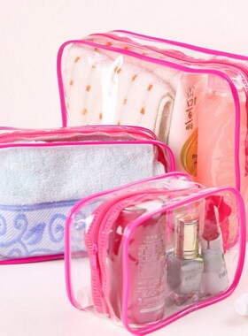 Waterproof Swimming Bags PVC Transparent Zipper Bath Make Up