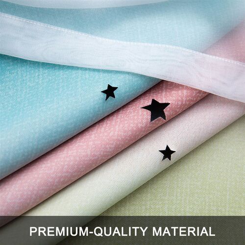 Shiny Stars Children Cloth Curtains Colorful Double Layer St - 图2
