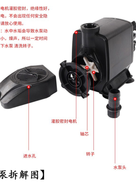 创意鱼缸潜水泵抽水机家用小型循环喷泉鱼池假山静音水泵