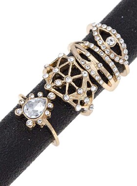 A2169 new ring fashion simple diamond eye drop geometric 4-p