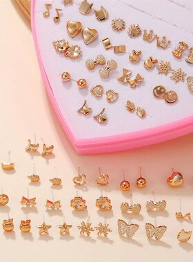 New Design Random 36 Pairs/Lot Lovely Mini Earing Cute Snowf