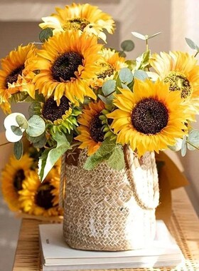 1/3/5pc Sunflower Artificial Flowers Bouquet Realistic