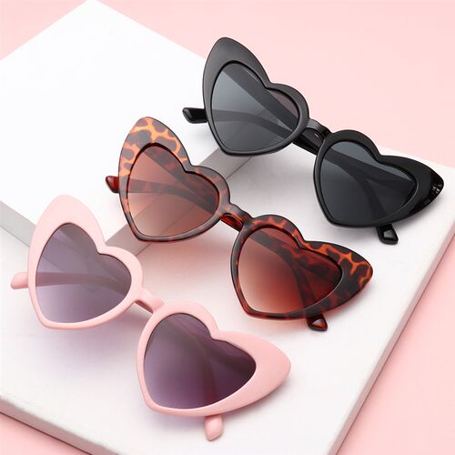 Heart Sunglasses Women Brand Designer Cat Eye Sun Glasses Fe - 图1