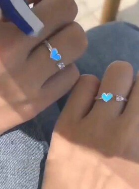 Fashion Blue Green Luminous Light Star Ring Glow In Dark Flu