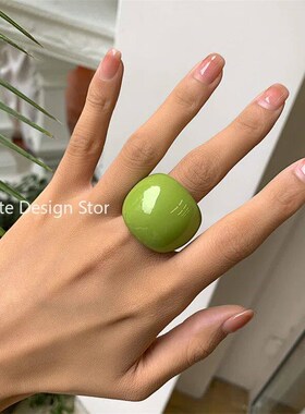 Exaggerated Plain Ring Fashion rend Candy Color Acrylic Geom
