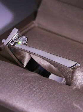 High Quality white zircon ring Authentic Wave Geometric Love