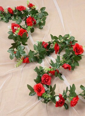 Silk Artificial Rose Vine Hanging Flowers for Wedding Home G
