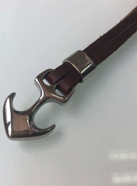 Anchor Stainless Steel Mens Leather Brlet Stainless Steel B