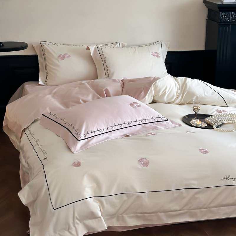 浪漫少女粉白色纯棉长绒棉四件套柔软亲肤四季通用床单被套床品,淘宝优惠券,粉丝福利购,淘宝优惠卷