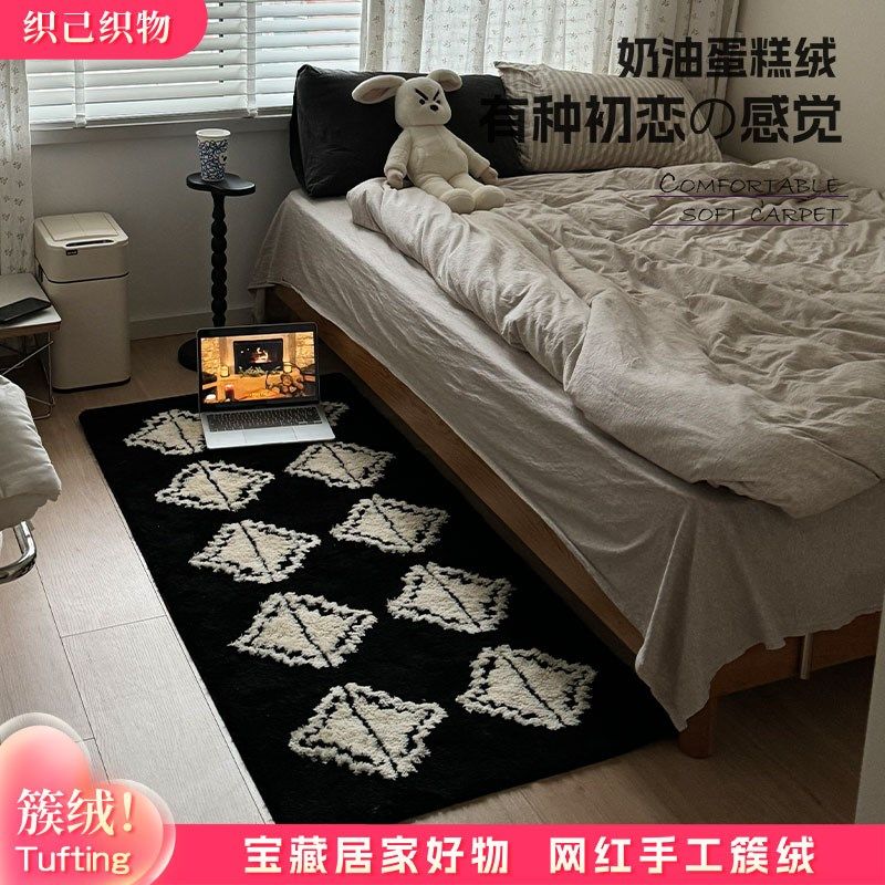 织己织物中古风植绒卧室客厅卧室装饰垫床边毯加厚地垫客厅地毯,淘宝优惠券,粉丝福利购,淘宝优惠卷