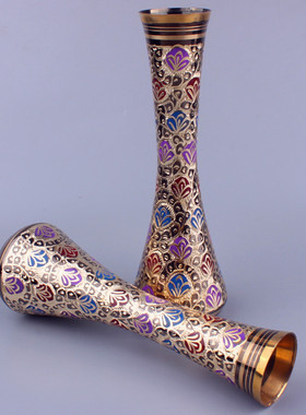 巴基斯坦花瓶现代时尚工艺礼品摆件艺术古典仿古寸细颈铜花瓶