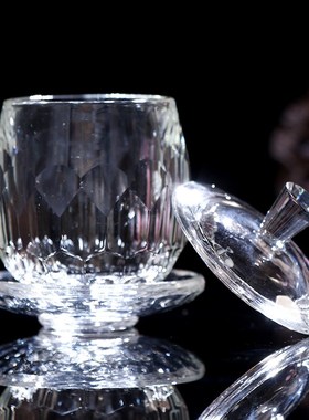 水晶供水杯小号家用供奉观音圣水杯素面供杯玻璃茶杯