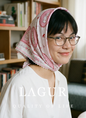 Lagur少女方巾温柔甜美送礼丝巾