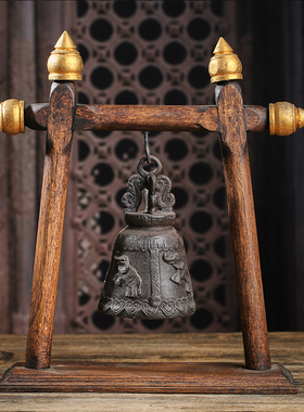 泰国工艺品东南亚风格铜铃摆件创意家居桌面大象铃铛玄关装饰品