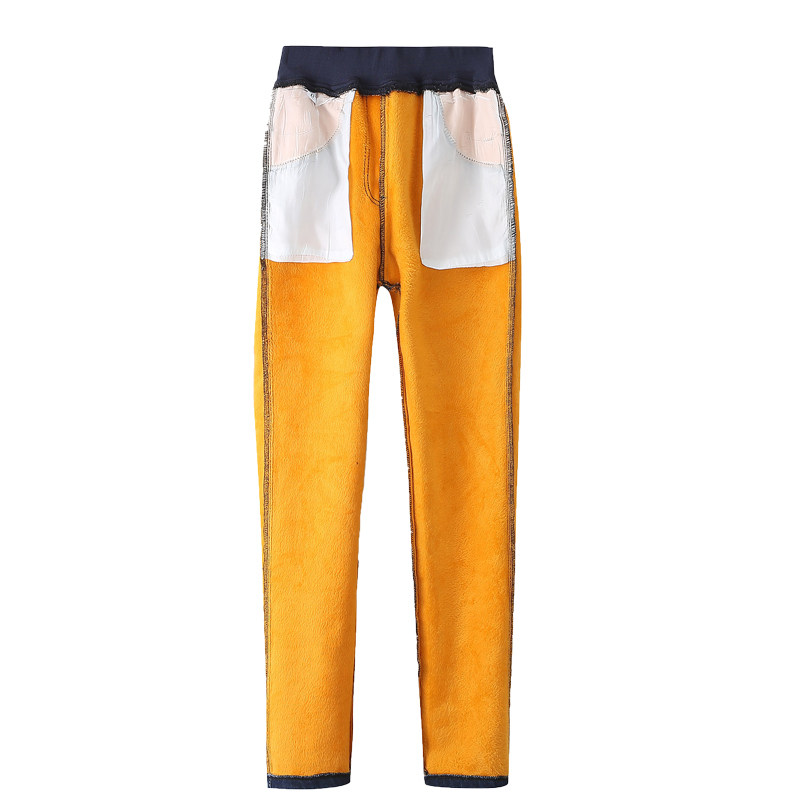 妈妈加绒冬季牛仔裤女高腰加厚裤子保暖大码弹力松紧腰中年直筒裤,淘宝优惠券,粉丝福利购,淘宝优惠卷