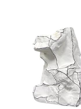 现极简轻奢几何色白线条花器居造型花瓶艺书房桌面家OTO代装饰品