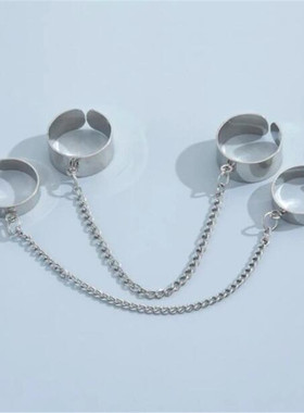 Punk Cool Hiphop Chain Rings Multi-layer Adjustable Open Fin