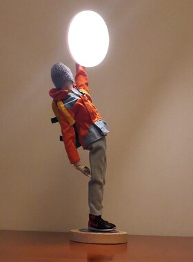 梧棣木人创意小夜灯木人木头人夜灯桌面摆件