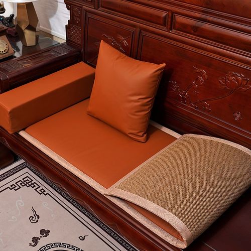 红木沙发垫四季通用面防滑高档中式实木椅子坐垫皮垫凉席定制 - 图2
