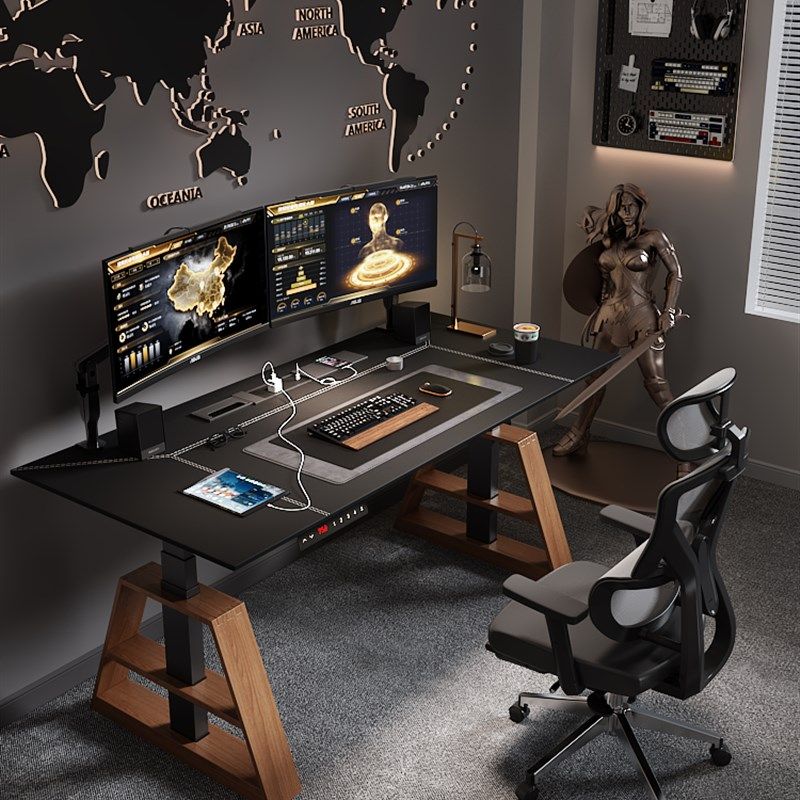 电动升降桌台式电竞桌智能电脑桌工作台实木办公桌学习书桌家用,淘宝优惠券,粉丝福利购,淘宝优惠卷