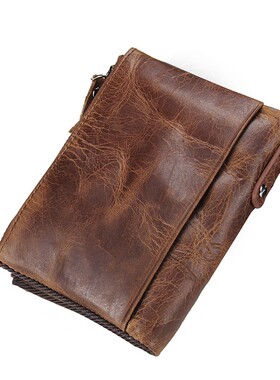CONTACT'S HOT Genuine Crazy Horse Cowhide Leather Men Wa