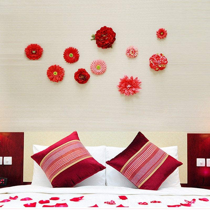 立体向布艺花朵墙贴 婚房床头卧室温馨浪漫花朵客厅 少儿房间墙贴,淘宝优惠券,粉丝福利购,淘宝优惠卷