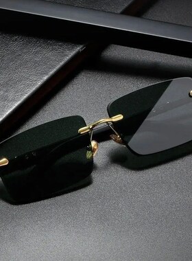 Retro Sunglasses Men Brand Designer Fashion Rimless Sun Glas
