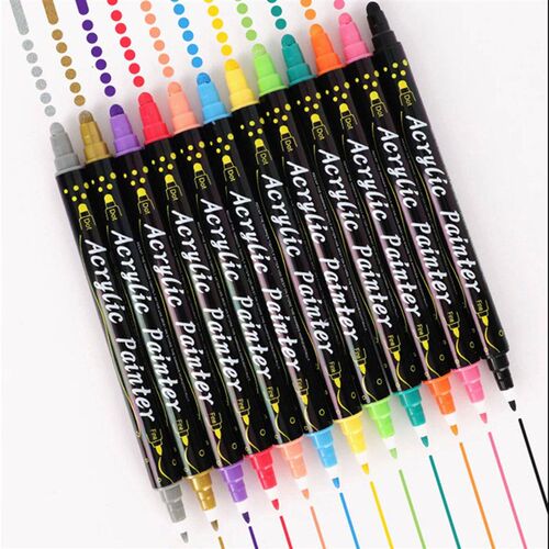 12/24/36 Color Boxed Double-ended Acrylic Pen Waterproof Sof - 图2