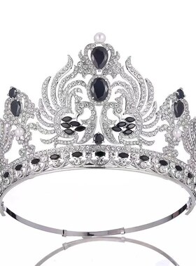European Luxury Big Cubic Zirconia Wedding Round Tiaras Saud
