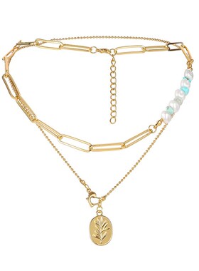 Fashion personality ins wind double layer pearl crushed ston