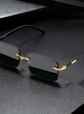 Retro Sunglasses Men Brand Designer Fashion Rimless Sun Glas