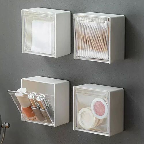 Plastic Wall Mounted Storage Boxes Dustproof Bathroom Organi - 图1