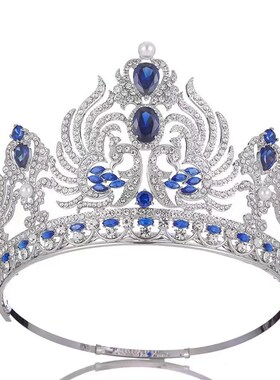 European Luxury Big Cubic Zirconia Wedding Round Tiaras Saud