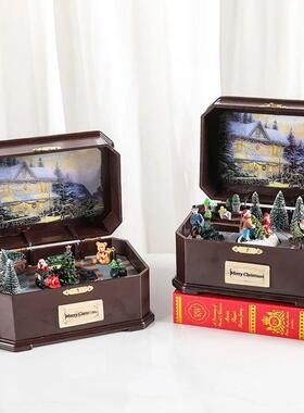 Christmas Music Box Christmas Decorations Will Rotate Light-