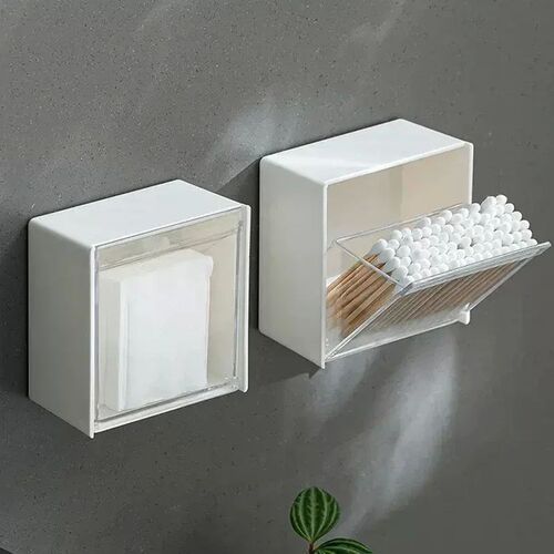Plastic Wall Mounted Storage Boxes Dustproof Bathroom Organi - 图0