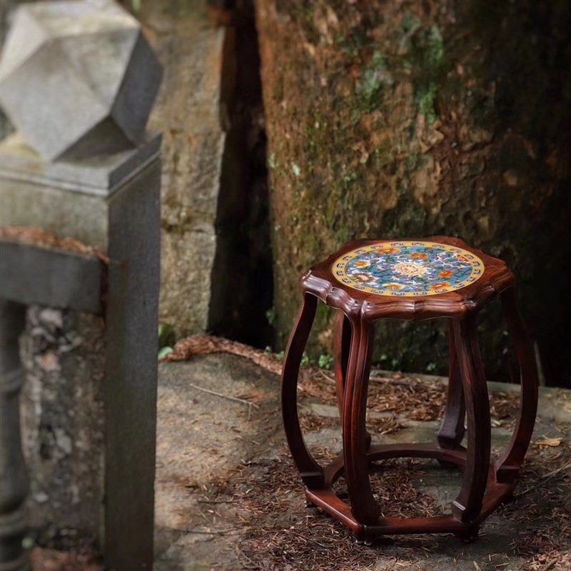 老挝大红酸枝海棠凳圆鼓凳实木交趾黄檀血檀椅凳茶室鼓墩红木家具,淘宝优惠券,粉丝福利购,淘宝优惠卷