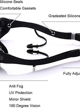 Adult Myopia Swimming Goggles Earplug Professional Pool