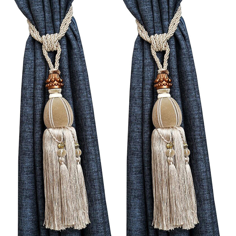 欧式窗帘扣挂球系带绑带流苏挂钩一对扎带配件捆绑绳子装饰品束带,淘宝优惠券,粉丝福利购,淘宝优惠卷