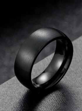 Classic Men Stainless Steel Rings Black Solid Simple Vintage
