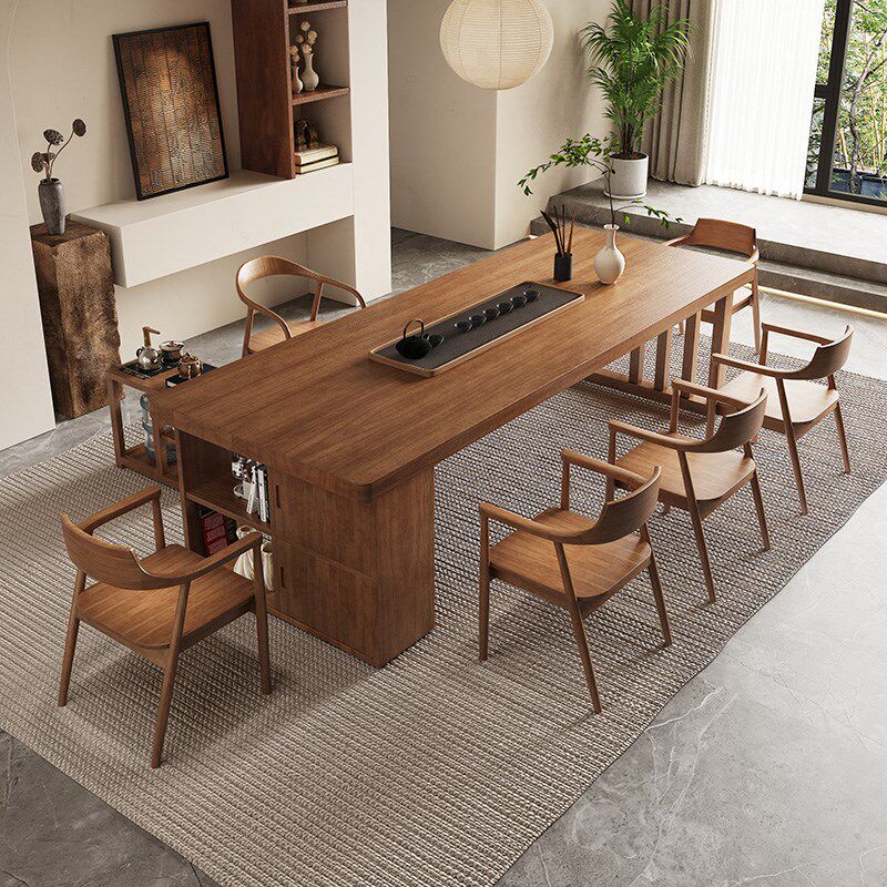 现代实木茶桌椅带柜子客厅办公茶室茶台洽谈原木大板泡茶桌,淘宝优惠券,粉丝福利购,淘宝优惠卷