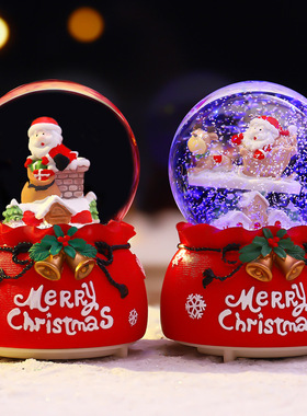 创意网红热卖圣诞节水晶球卡通桌面摆件客厅书桌家居装饰礼物