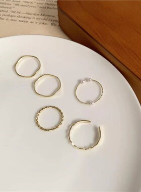 5pcs/set Ring Female Japanese Korean Style Simple Three Pear