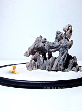 仿古小船奇石假山盆景鱼缸沙盘枯山水微景观造景树脂小摆件
