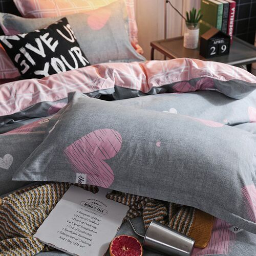 Duvet Cover Bed Sheet 4 Set Bedding Sheets School 磨毛四件套 - 图1