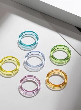 ndy Geometric Circle Stacked Finger Rings for Women Minimali