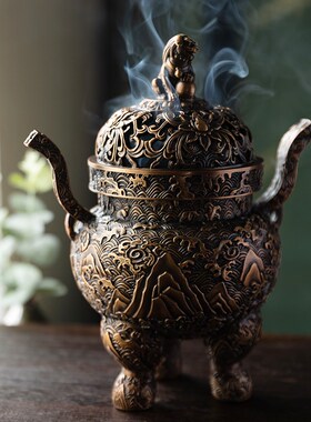 朱炳仁铜家居客厅办公装饰精品摆件工艺品礼品海水江崖纹福寿宝鼎